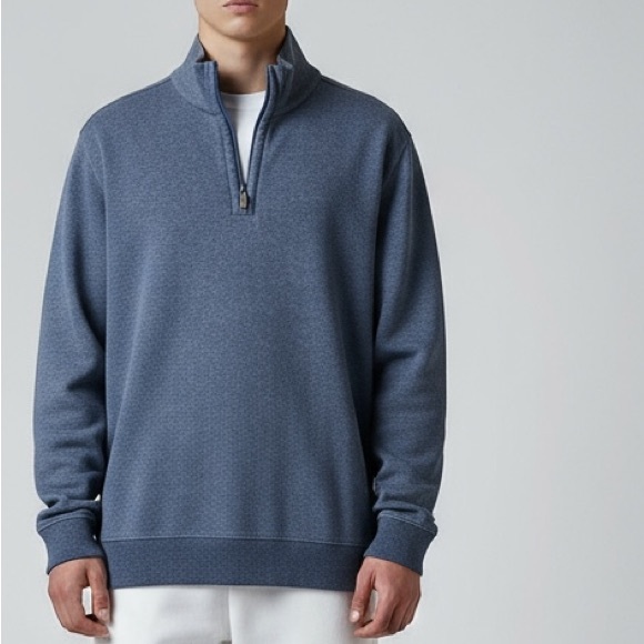 UNTUCKit Other - UNTUCKit Men’s Corral Heathered‎ Blue Quarter Zip Long Sleeve Sweater Size XL